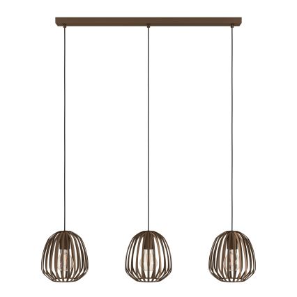 Eglo - Takpendel med kabel 3xE27/40W/230V bronsfärgad