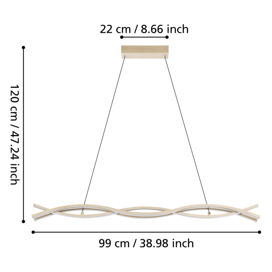 Eglo - LED-taklampa på vajer LED/35W/230V guldfärgad