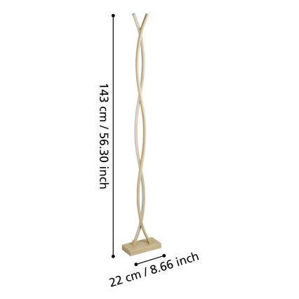 Eglo - LED golvlampa LED/36W/230V guldfärgad