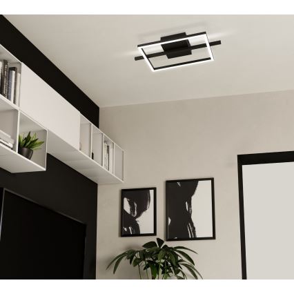 Eglo - LED RGBW Dimbar taklampa LED/17W/230V 2700-6500K svart + fjärrkontroll