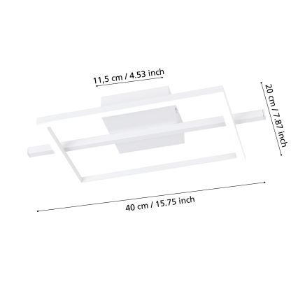 Eglo - LED RGBW Dimbar taklampa LED/17W/230V 2700-6500K vit + fjärrkontroll