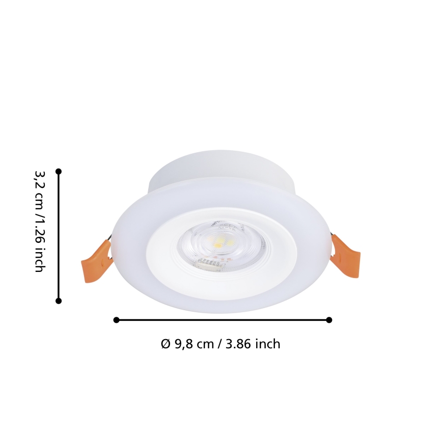 Eglo - Set med 3 dimbara RGBW LED-infällda badrumsarmaturer LED/3,8W/230V 2700-6500K IP44 + fjärrkontroll