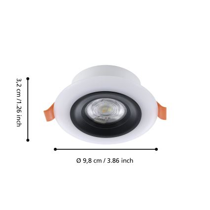 Eglo - Set med 3 dimbara RGBW-LED-infällda badrumsspotlights LED/3,8W/230V 2700-6500K IP44 + fjärrkontroll