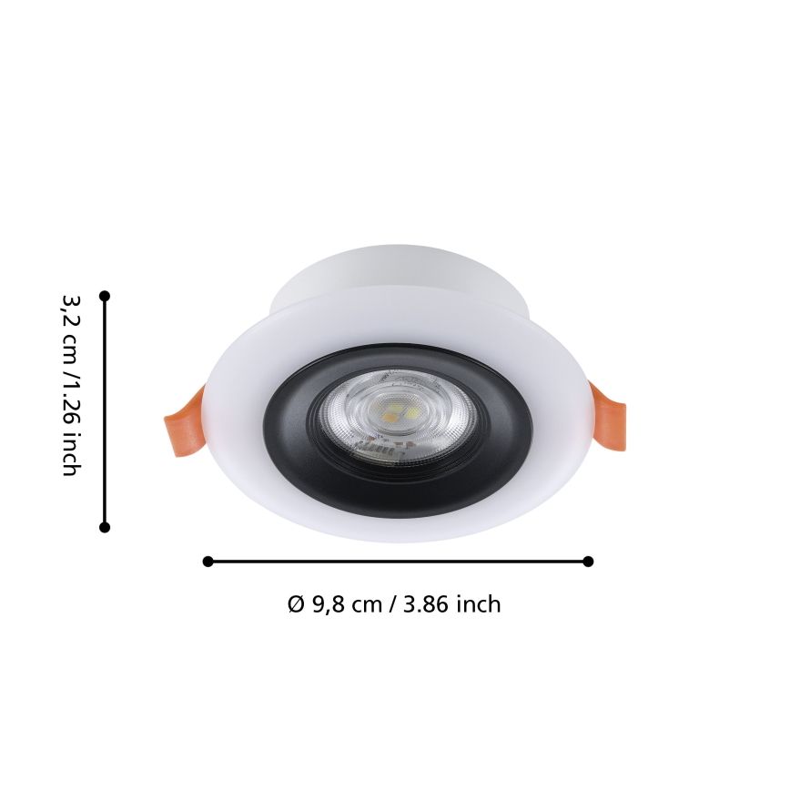 Eglo - Set med 3 dimbara RGBW-LED-infällda badrumsspotlights LED/3,8W/230V 2700-6500K IP44 + fjärrkontroll