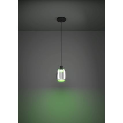 Eglo - LED RGBW Ljusreglerad ljuskrona på textilsladd LED/3,7W/230V 2700-6500K svart ZigBee