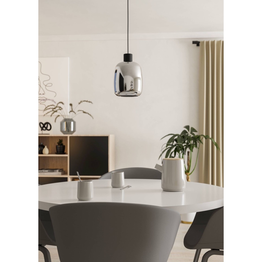 Eglo - LED RGBW Ljusreglerad ljuskrona på textilsladd LED/3,7W/230V 2700-6500K svart ZigBee