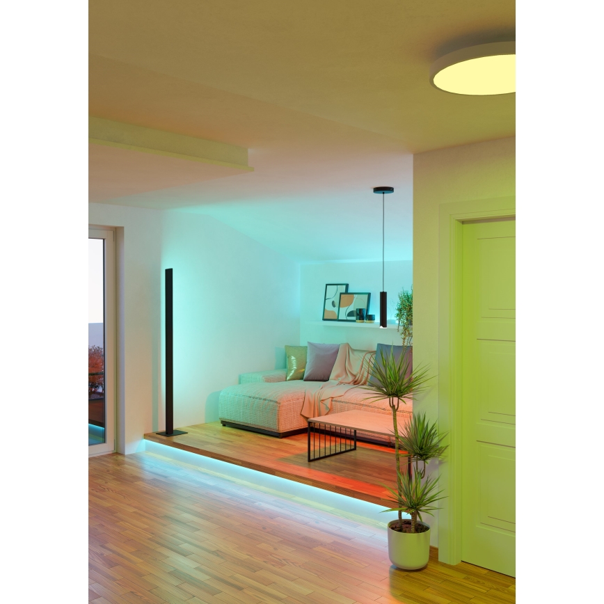 Eglo - LED RGBW Ljusreglerad ljuskrona på textilsladd LED/3,7W/230V 2700-6500K svart