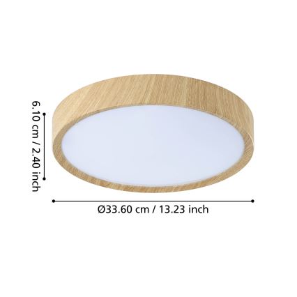 Eglo - LED taklampa för badrum LED/14,6W/230V IP44 beige