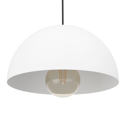 Eglo - Ljuskrona med textilsladd 1xE27/40W/230V diameter 30 cm vit