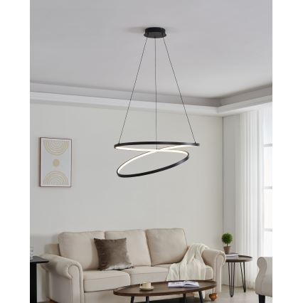 Eglo - LED ljuskrona med textilsladd LED/42W/230V 3000K svart