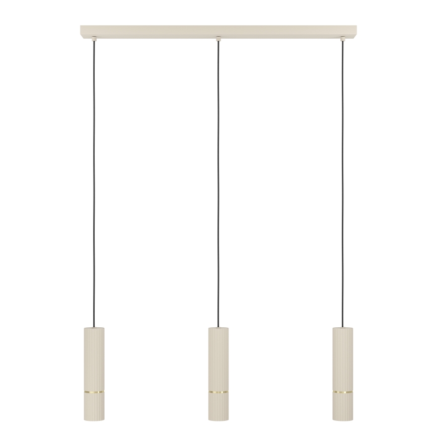 Eglo - LED ljuskrona med textilsladd 3xGU10/5W/230V 3000K beige
