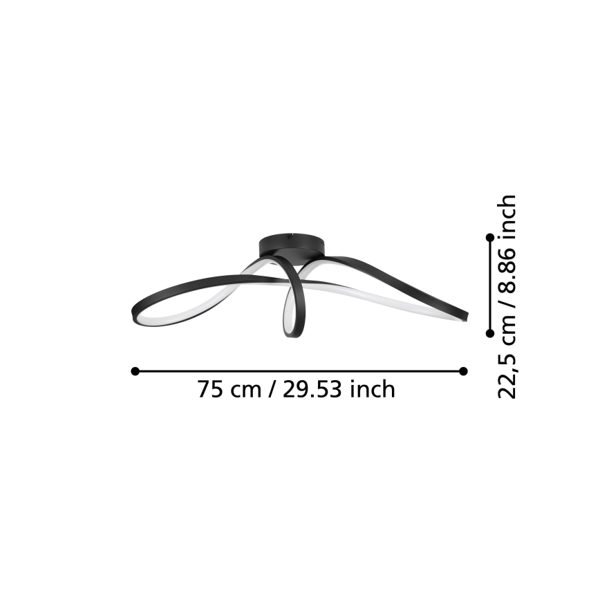 Eglo - LED RGBW Dimbar taklampa LED/22W/230V 2700-6500K svart