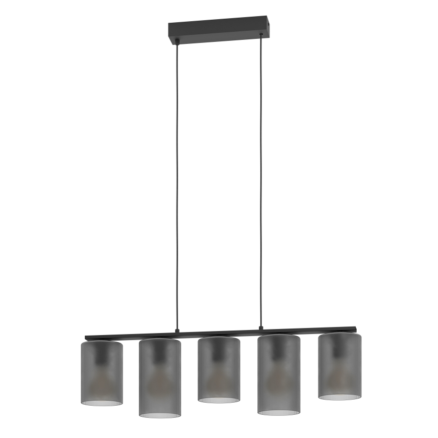 Eglo - Ljuskrona med textilsladd COLOMERA 5xE27/40W/230V grå