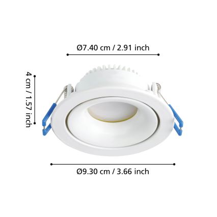 Eglo - Dimbar infälld LED belysning/4,9W/230V vit