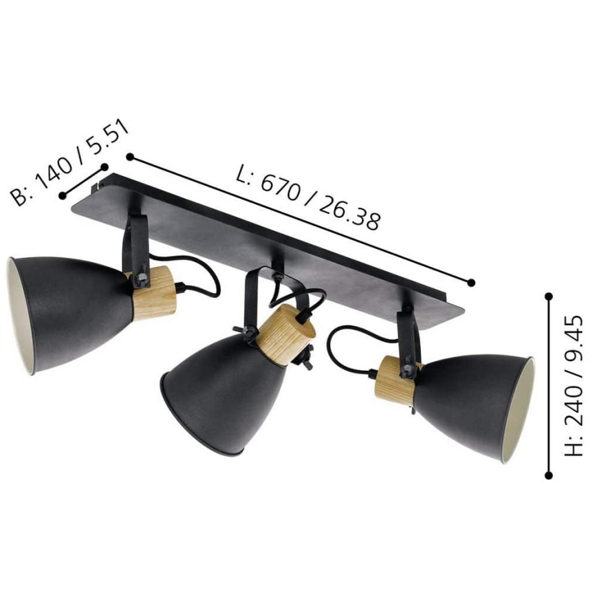 Eglo - Spotlampa 3xE27/40W/230V