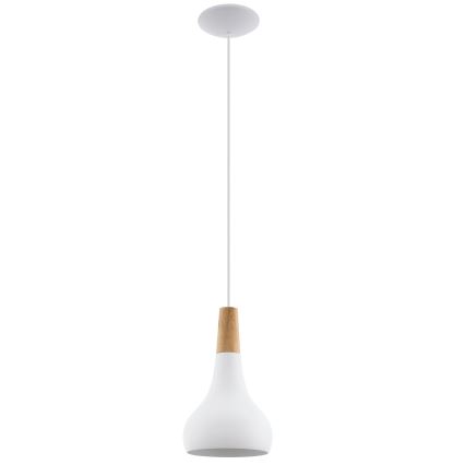Eglo - Takpendel på sladd 1xE27/60W/230V Ø 18 cm vit