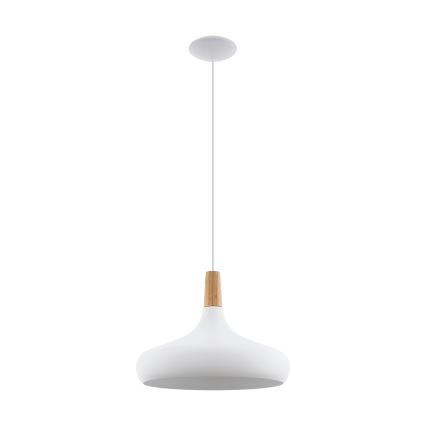 Eglo - Pendellampa med vajer 1xE27/40W/230V Ø 40 cm vit