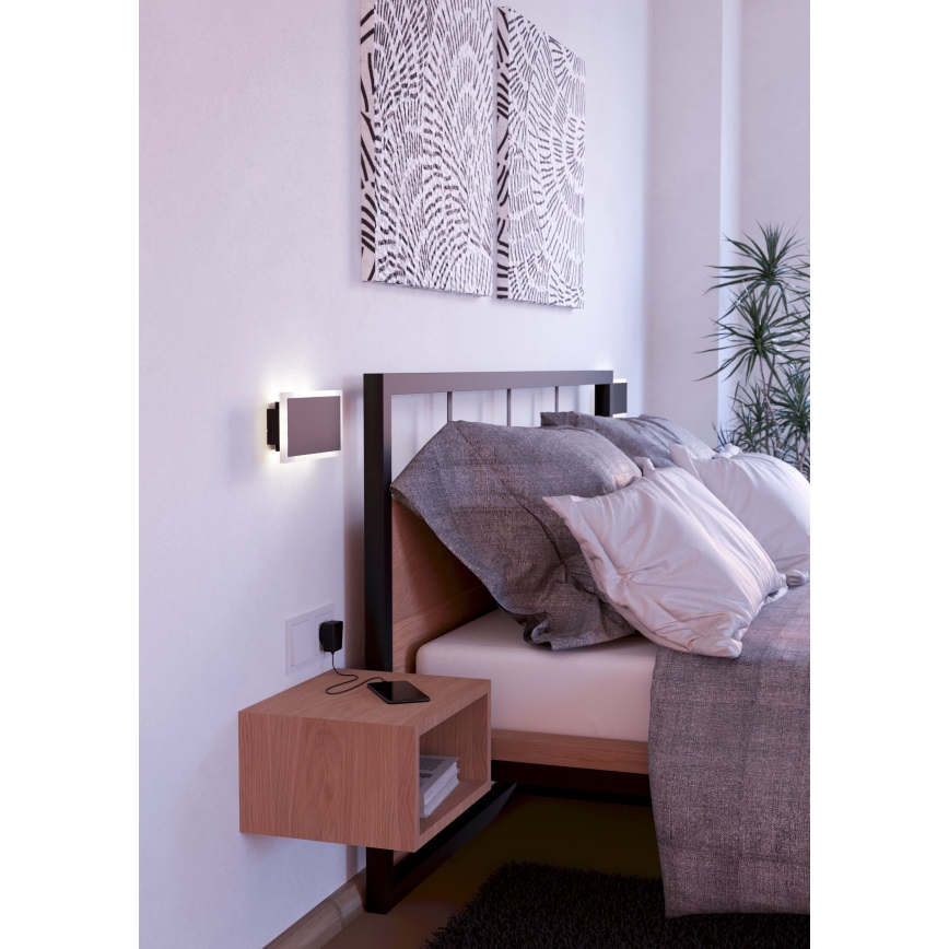 Eglo - LED väggbelysning LED/12W/230V 3000K 12x23 cm svart