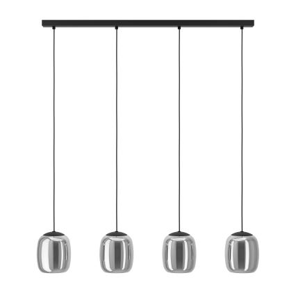 Eglo - Ljuskrona med textilsladd 4xE27/28W/230V grå