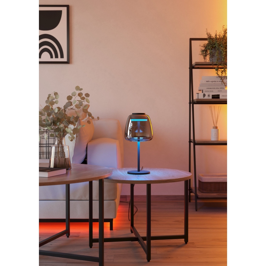 Eglo - LED RGBW dimmerbar bordslampa LED/7,7W/230V 2700-6500K rökfärgad