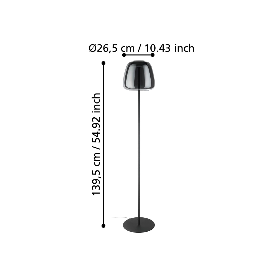 Eglo - LED RGBW dimbar golvlampa LED/15,5W/230V 2700-6500K rökfärgad