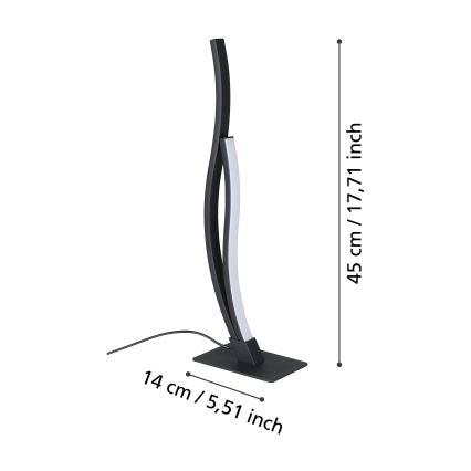 Eglo - LED bordslampa LED/12W/230V 4000K svart