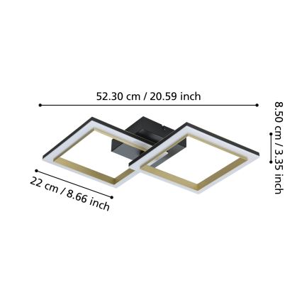 Eglo - LED Dimbar taklampa LED/18,4W/230V 4000K svart/guld