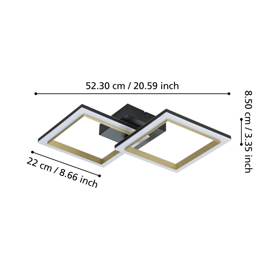 Eglo - LED Dimbar taklampa LED/18,4W/230V 4000K svart/guld