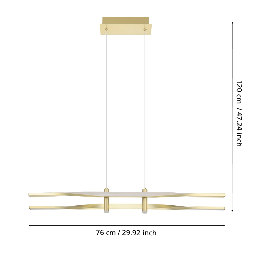 Eglo - LED-hänglampa på vajer LED/21W/230V guldig