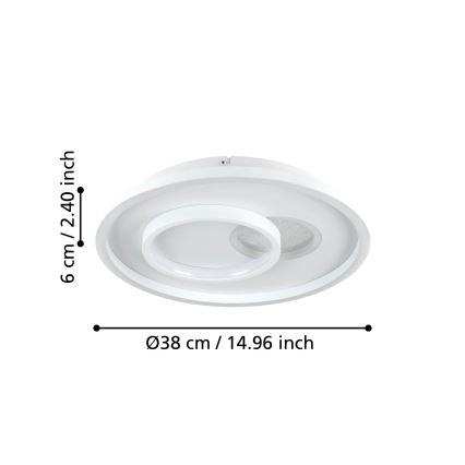 Eglo - LED taklampa LED/14W/230V + LED/8,5W Ø 38 cm vit
