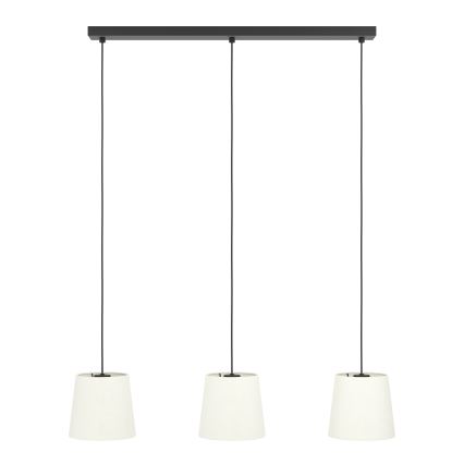 Eglo - Ljuskrona med textilsladd 3xE27/60W/230V vit