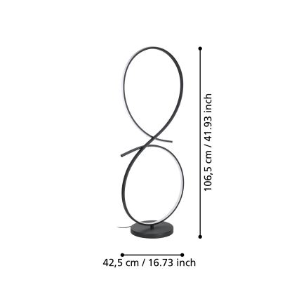Eglo - LED golvlampa LED/20W/230V 3000K svart