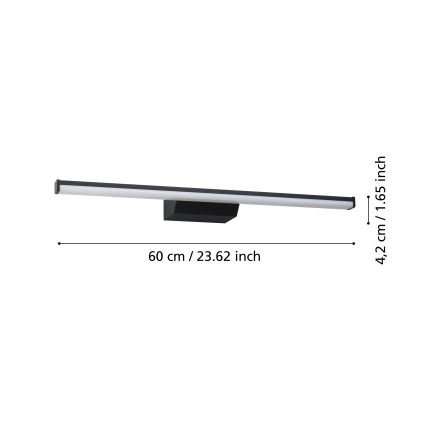 Eglo - LED RGBW Ljusreglerad badrum spegelbelysning LED/12W/230V 2700-6500K IP44 svart