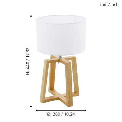 Eglo - Bordslampa 1xE27/60W/230V