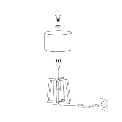 Eglo - Bordslampa 1xE27/60W/230V