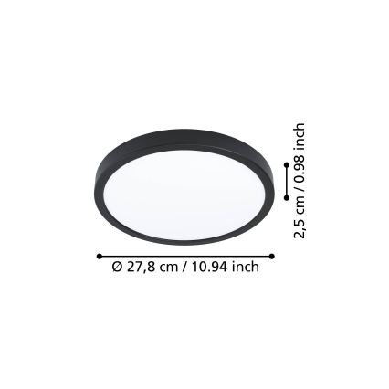 Eglo - LED taklampa LED/14,2W/230V 2700/4000/6500K Ø 27,8 cm svart