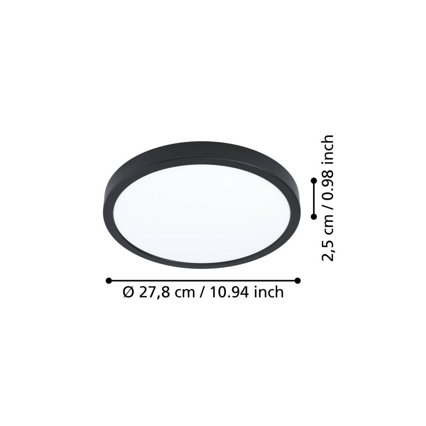 Eglo - LED taklampa LED/14,2W/230V 2700/4000/6500K Ø 27,8 cm svart