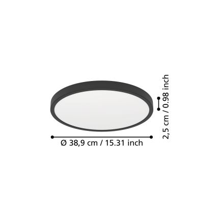 Eglo - LED-taklampa LED/17W/230V 2700/4000/6500K Ø 38,9 cm svart