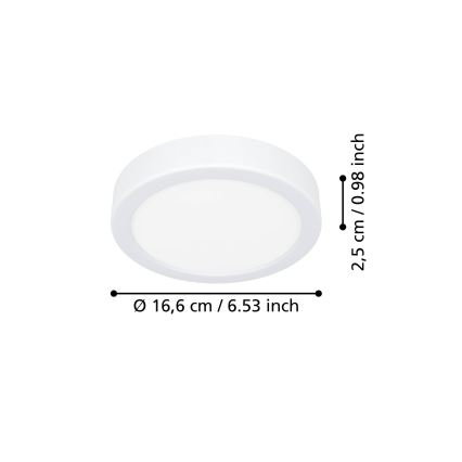 Eglo - LED-taklampa LED/7,5W/230V 2700/4000/6500K Ø 16,6 cm vit