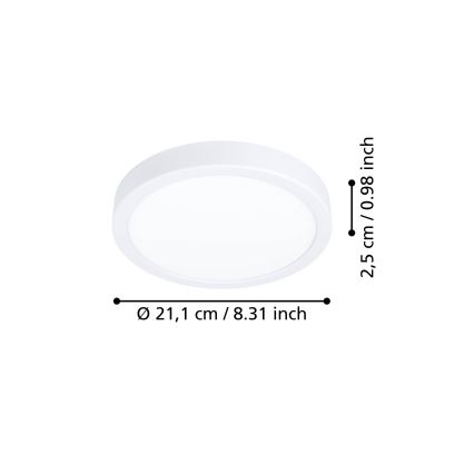 Eglo - LED-taklampa LED/11,5W/230V 2700/4000/6500K Ø 21,1 cm vit