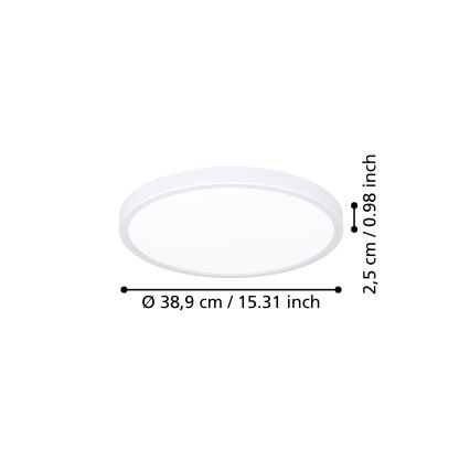 Eglo - LED-taklampa LED/17W/230V 2700/4000/6500K Ø 38,9 cm vit