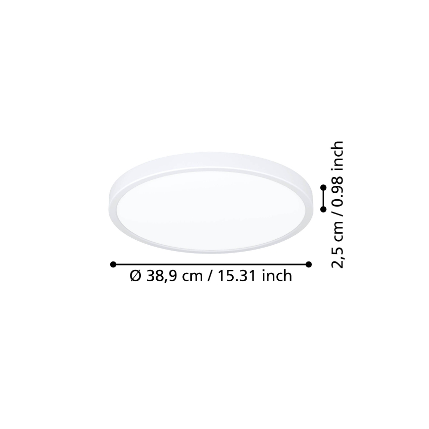 Eglo - LED-taklampa LED/17W/230V 2700/4000/6500K Ø 38,9 cm vit
