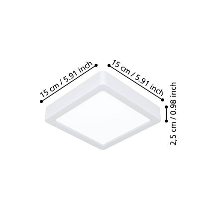 Eglo - LED taklampa LED/7W/230V 2700/4000/6500K 15x15 cm vit