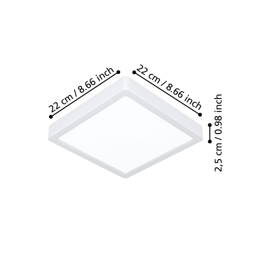 Eglo - LED takarmatur LED/10,5W/230V 2700/4000/6500K 22x22 cm vit