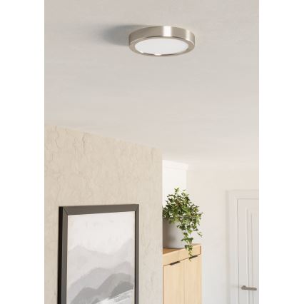 Eglo - LED-taklampa 7,5 W/230 V, 2700/4000/6500 K, Ø 16,6 cm, mattkrom