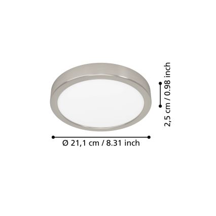 Eglo - LED-taklampa LED/11,5W/230V 2700/4000/6500K Ø 21,1 cm matt krom