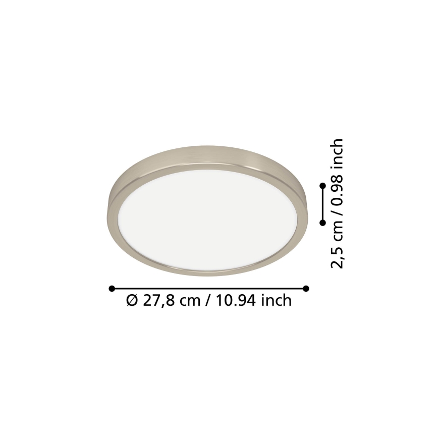 Eglo - LED-taklampa LED/14,2W/230V 2700/4000/6500K Ø 27,8 cm mattkrom