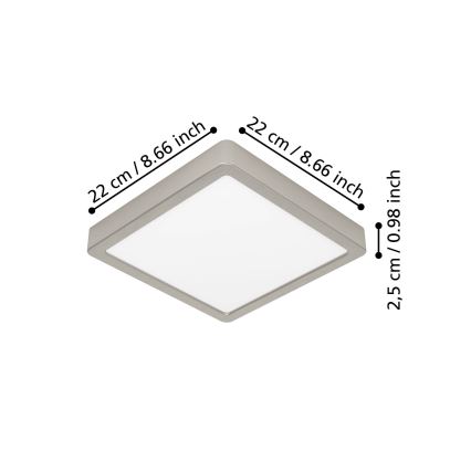 Eglo - LED-taklampa LED/10,5W/230V 2700/4000/6500K 22x22 cm matt krom