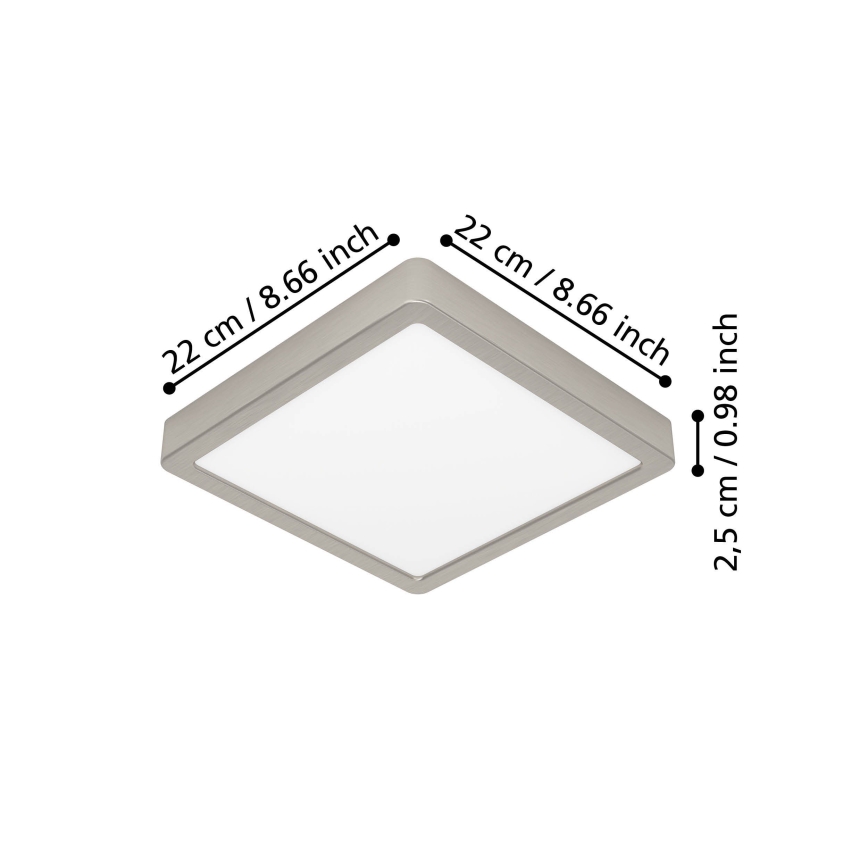 Eglo - LED-taklampa LED/10,5W/230V 2700/4000/6500K 22x22 cm matt krom