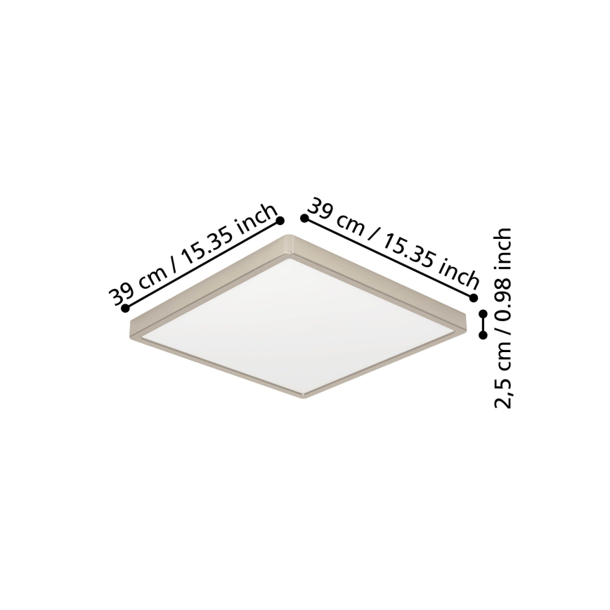 Eglo - LED taklampa LED/17,5W/230V 2700/4000/6500K 39x39 cm mattkrom